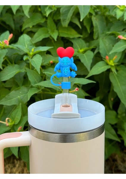 Stitch Termos Aksesuar Pipetli Termos Aksesuarı Pipet Süslemeleri modelleri