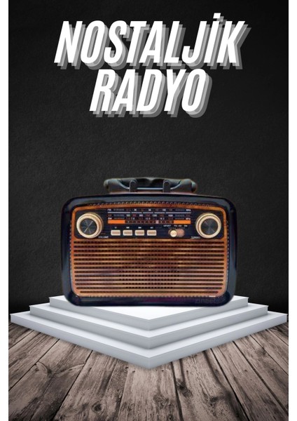 Eskitme Nostalji Tasarımlı Bluetoothlu Nostalji Radyo Ahşap Nostaljik Görünümlü