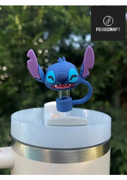 Stitch Termos Aksesuar Pipetli Termos Aksesuarı Pipet Süslemeleri