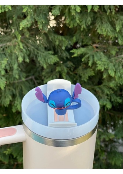 Stitch Termos Aksesuar Pipetli Termos Aksesuarı Pipet Süslemeleri modelleri