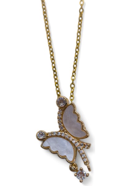 Altın Renk Beyaz Sedef Yusufcuk Model Sf Zincir Çelik Kolye- 3709 fiyatları