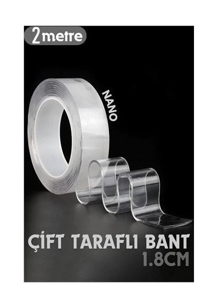Bx 2 Metre Çift Taraflı Yapıştırıcı Bant Çivisiz Montaj