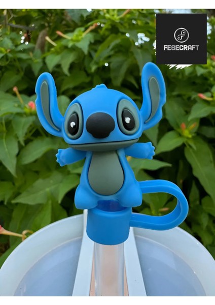 Stitch Termos Aksesuar Pipetli Termos Aksesuarı Pipet Süslemeleri