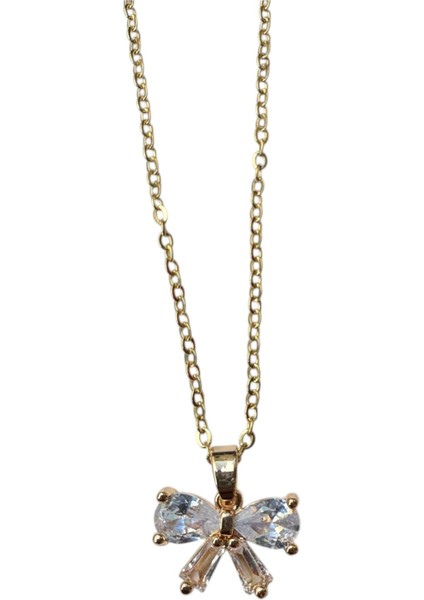 Altın Renk Fiyonk Baget Sf Zincir Çelik Kolye - 3653