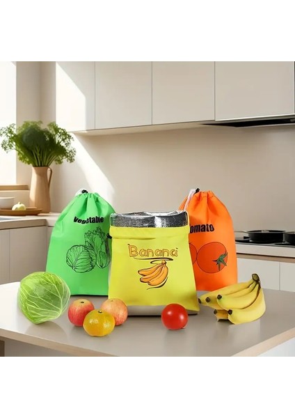 3 Adet Yeniden Kullanılabilir Meyve ve Sebze Tazelik Saklama Çekme Ipi Torbaları fiyatları
