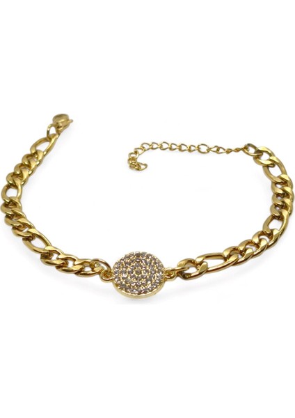 Altın Renk Yuvarlak Beyaz Model Şavin Zincir Çelik Bileklik - 3672 fiyatları