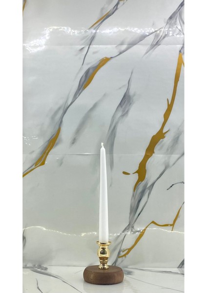 Koyu Kahverengi Ahşap Ayaklı Metal Gold Desenli Ikili Mumluk Seti Modelleri modelleri