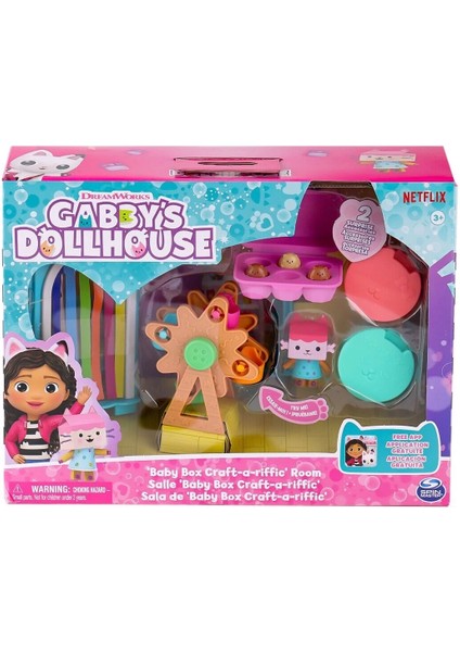 69300 Gabbys Dollhouse Baby Box Cat Craft-A-Riffic Room Gabby Kedi Riffic Odası