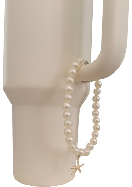 Termos Suluk Charmı Çanta Süsü Aksesuar Süs Beyaz Incili Charm