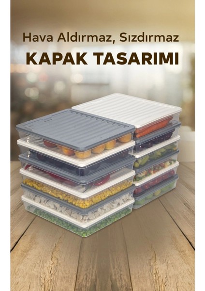 12'li Renkli Buzdolabı Düzenleyici Buzluk ve Mikrodalga Saklama Kabı 12X2400 ml fiyatları