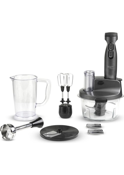 Metalik Gri Cam Hazneli Yüksek Performanslı Blender Seti, Şık ve Dayanıklı Tasarım