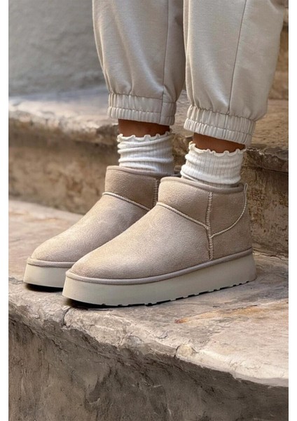 Içi Kürklü Kalın Taban Kısa Süet Bot fiyatları