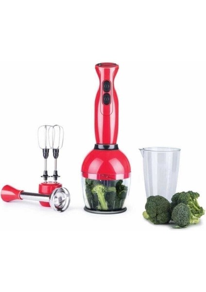 Kırmızı ve Beyaz Renkli Pratik El Blender Seti, Mutfakta Kolay Kullanım modelleri