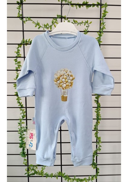 baby Bebek Pamuklu Balon Baskılı Tulum - Uzun Kollu ve Rahat