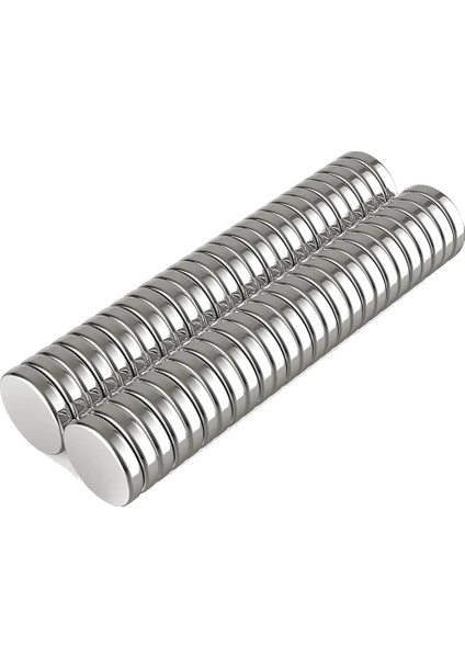 10 Adet 10X2MM Yuvarlak Neodyum Mıknatıs Güçlü Magnet Nikel Kaplamalı