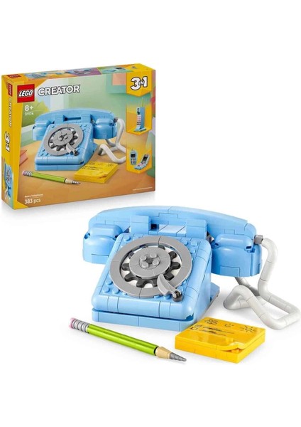 31174 LEGO Creator 3in1 - Retro Telefon 383 Parça +8 Yaş