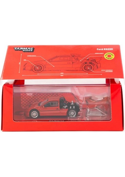Tarmac Works 1/64 Ford RS200 Red modelleri