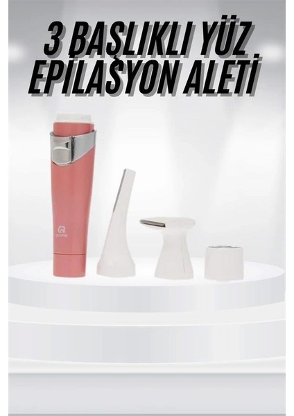 3 Başlıklı Yüz Kaş Epilasyon Aleti Değiştirilebilir Başlık Hassas Ciltlere Uygun fiyatları