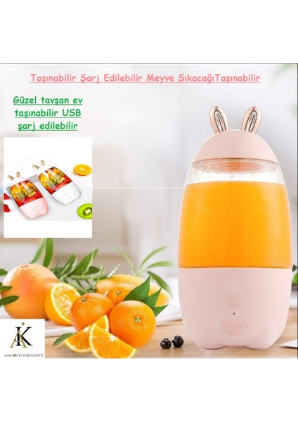 Renkli Taşınabilir USB Meyve Sıkacağı ve Mikser Bardağı