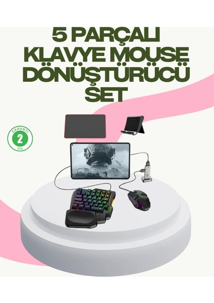 Rekabetçi Mobil Oyun Aksesuarı | Klavye + Mouse + Hızlı Dönüştürücü