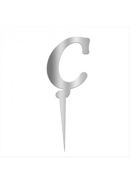 shop Gümüş Renkli Harf Pasta ve Kek Pleksi-Ç