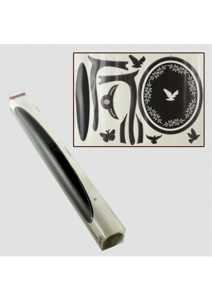 shop 3 Boyutlu Yapıştırmalı Duvar Süsü-Siyah fiyatları