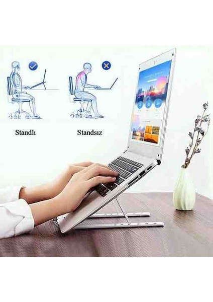 Katlanabilir Alüminyum Laptop Standı - Macbook Notebook Uyumlu fırsatları