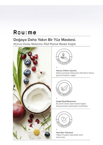 Aloe ve Papatya Ekstraktlı Yatıştırıcı ve Nemlendirici Kağıt Maske modelleri