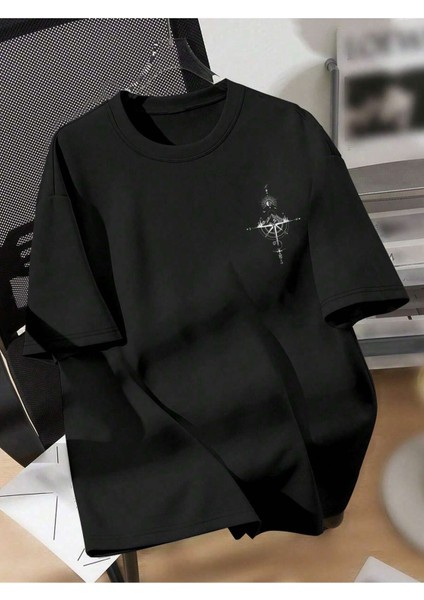 Unisex Pusula Baskılı Oversize T-Shirt fiyatları