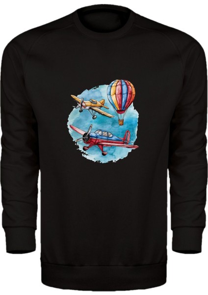 Uçaklar ve Balon Unisex Sweatshirt