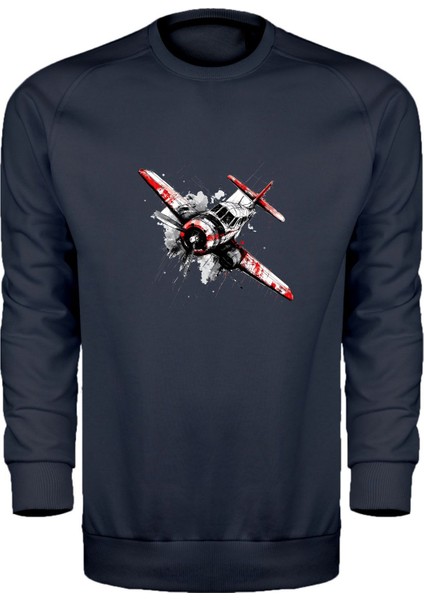 Uçak Temalı Unisex Sweatshirt