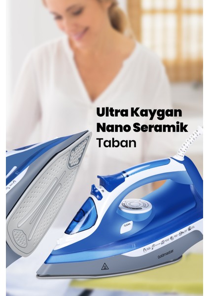 2200W Nano Seramik Tabanlı, Geniş Su Tanklı, 160G Şok Buharlı Ütü indirimleri