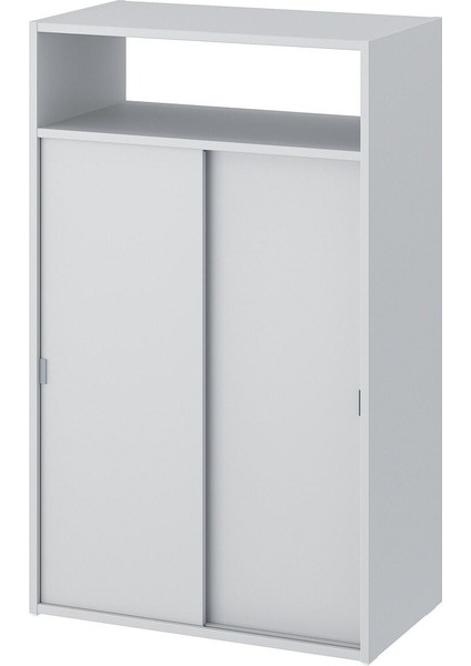 Sürgü Kapaklı Dolap, Açık Gri, 60X96 cm