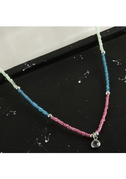 shop Renkli Kum Boncuk Taşlı Kolye-Model-3