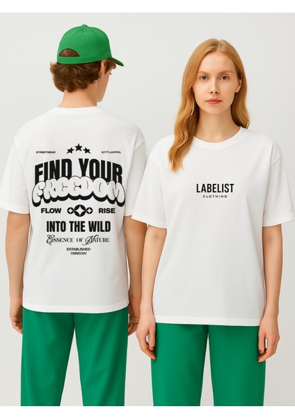 Unısex Oversıze Fınd Your Freedoom Sırt Baskılı T-Shırt