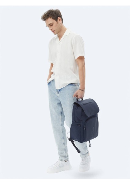 Ekru Regular Fit Dokuma Klasik Keten Karışımlı Gömlek