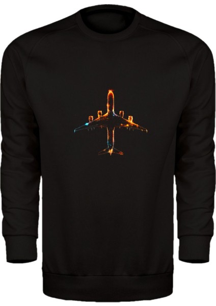 Neon Yolcu Uçağı Unisex Sweatshirt