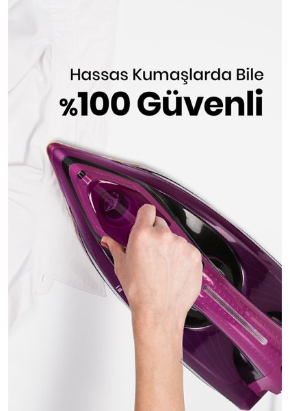2400W Seramik Tabanlı Geniş Su Tanklı Buharlı Ütü, 170 gr Etkili Şok Özelliği indirimleri