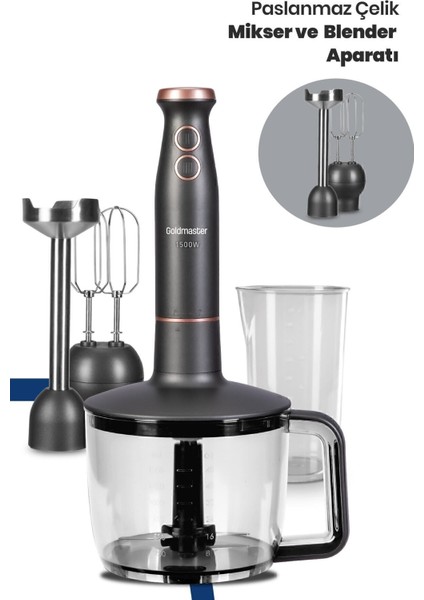 Geniş Hazneli 1500W Paslanmaz Çelik 3'ü 1 Arada Çok Fonksiyonlu Blender indirimleri
