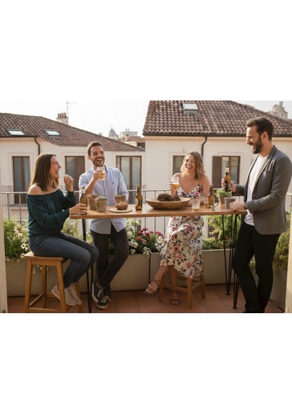 %100 Masif Ahşap Balkon Masası Çift Kat Vernikli | Kahve Köşesi, Yemek Masası, Oturma Odası fiyatları