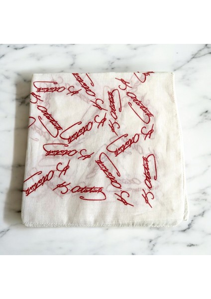 Atatürk imzalı Beyaz Unisex %100 Koton Bandana 23 NISAN,29EKIM modelleri