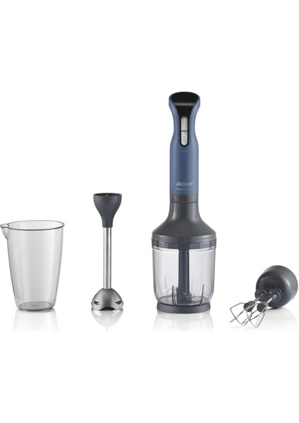 1000W Ergonomik Çubuk Blender Seti, Derin Mavi, Güçlü ve Şık Tasarım
