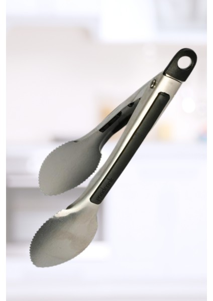 Metal Uçlu Siyah Metal Kızartma Maşası, Kızartma, Haşlama, Servis Için Kullanımı Uygundur