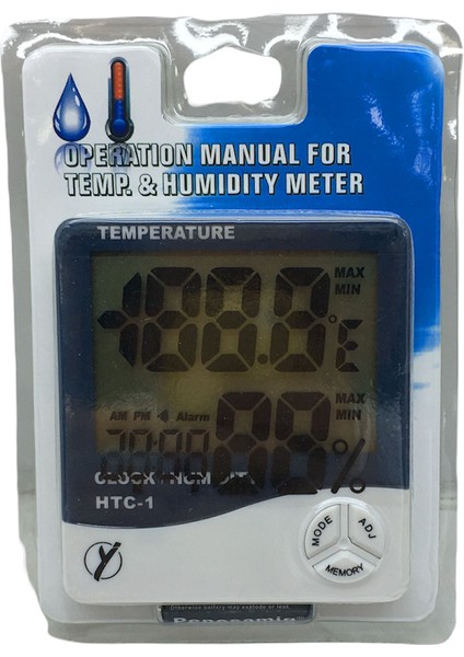 Temperature Htc-1 Dijital Saat - Sıcaklık - Nem Ölçer (5313)
