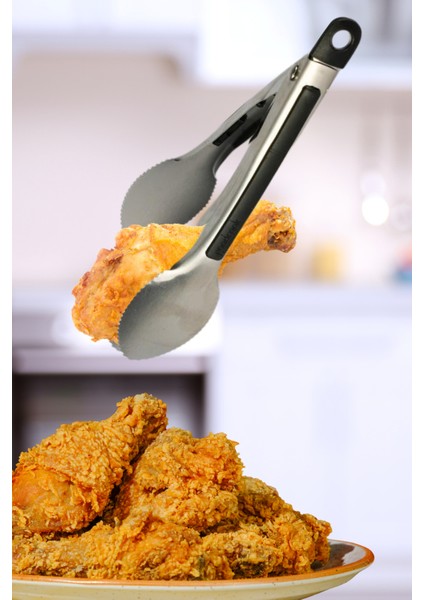 Metal Uçlu Siyah Metal Kızartma Maşası, Kızartma, Haşlama, Servis Için Kullanımı Uygundur modelleri