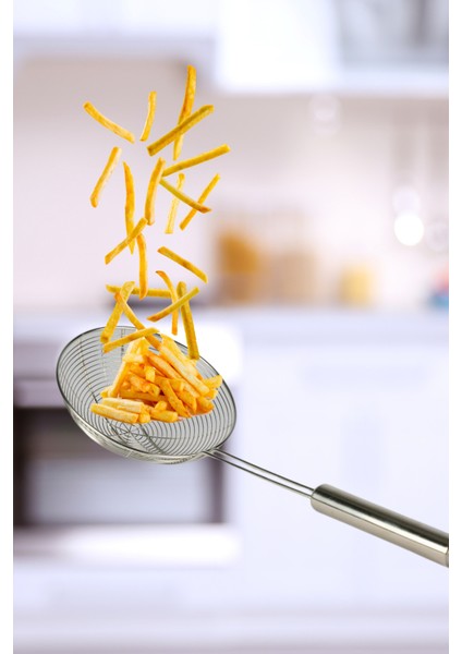 Metal Saplı Ek Destekli Kevgir 14CM Çap, Süzgeç Kepçe Makarna, Kızartma, Sebze, Haşlama fiyatları