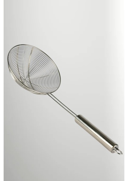 Metal Saplı Ek Destekli Kevgir 16CM Çap, Süzgeç Kepçe Makarna, Kızartma, Sebze, Haşlama