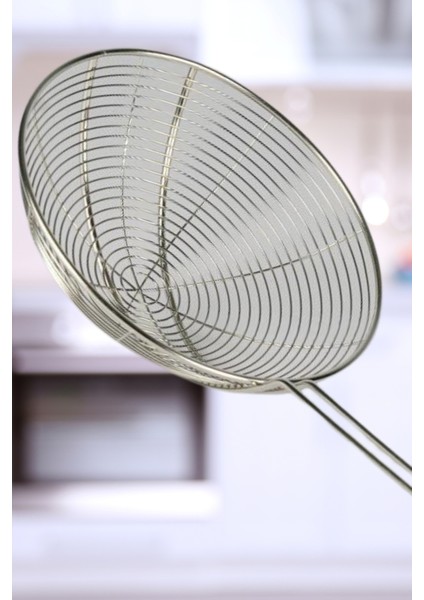 Metal Saplı Ek Destekli Kevgir 16CM Çap, Süzgeç Kepçe Makarna, Kızartma, Sebze, Haşlama fırsatları