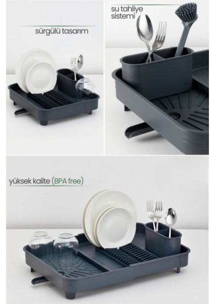 Sürgülü Bulaşıklık, Bulaşık Kurutma Matı, Bulaşık Sepeti Bulaşık Kurutma