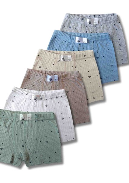 %100 Pamuk Erkek Çocuk Boxer Külot Iç Çamaşır 6'lı Set